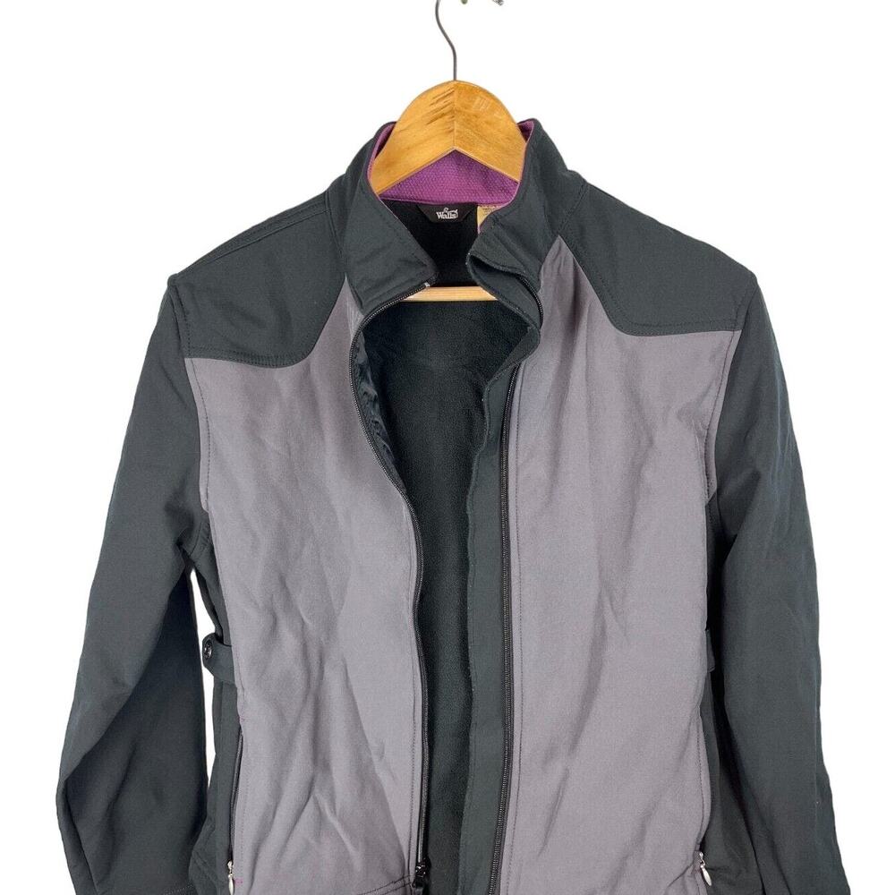 Walls Jacket Womens Small Black Fleece Lined Full Zip Hiking Soft Shell Coat
